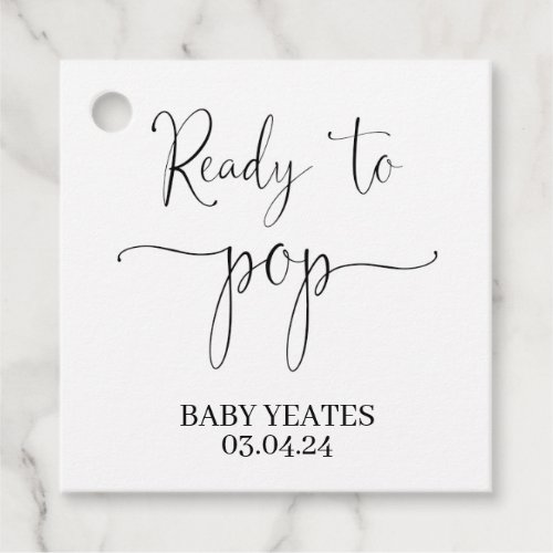 Ready to Pop Baby Shower Favor Tag Popcorn Bottle
