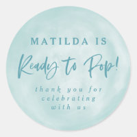 Ready to pop! baby shower favor thank you sticker