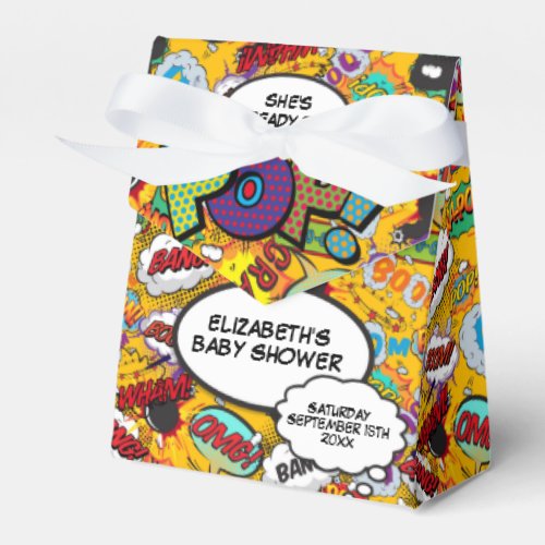 Ready to Pop Baby Shower Fun Comic Book Favor Boxes
