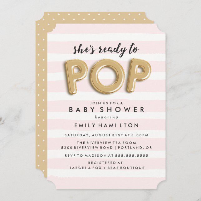 Ready To Pop | Baby Shower Invitation (Front/Back)
