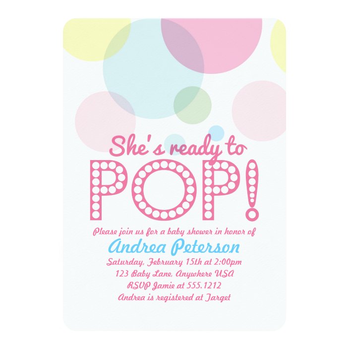 Ready To Pop Baby Shower Invitation Zazzle Ready To Pop Baby Shower Invitation