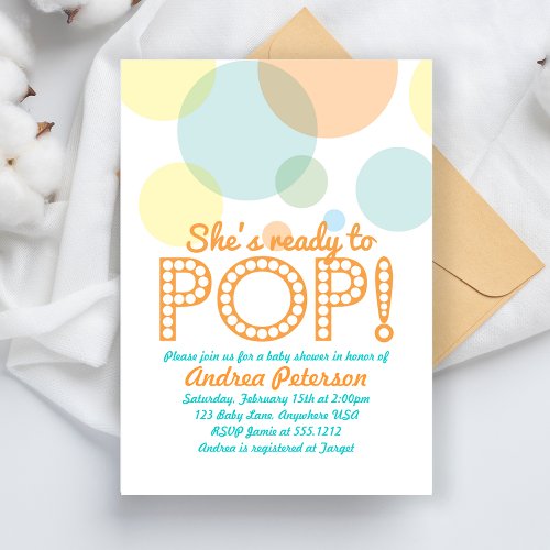 Ready to Pop Baby Shower Invitation