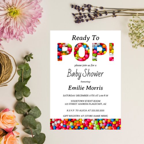 Ready To Pop Baby Shower Invitation