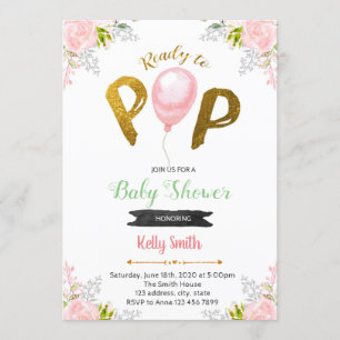 Ready to pop baby shower invitation