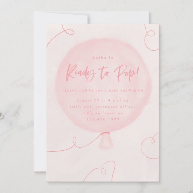 Ready to pop! baby shower invite (Front)