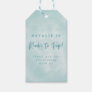 Ready to pop! baby shower invite thank you favor gift tags