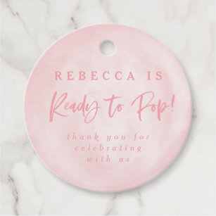 Ready to pop! baby shower invite thank you favor tags