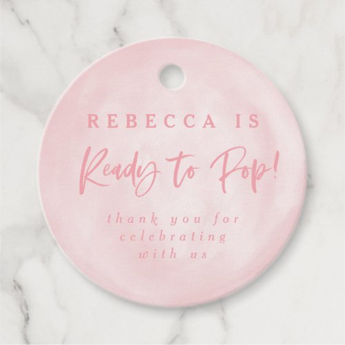 Ready to pop baby shower invite thank you favor tags