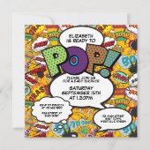 Ready to Pop Baby Shower Modern Comic Book Invitation (Front)