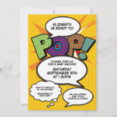 Ready to Pop Baby Shower Modern Comic Fun Invitation (Front)