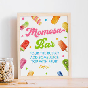 Ready to Pop Baby Shower Momosa Bar Poster