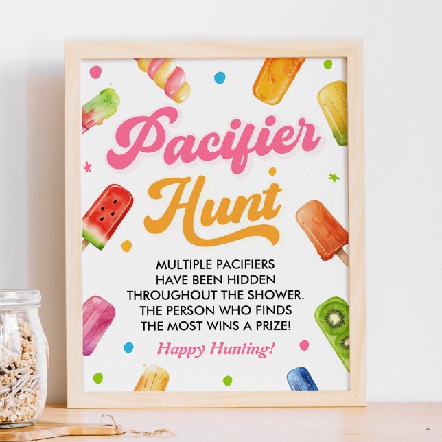 Ready to Pop Baby Shower Pacifier Hunt Game Poster (Creator Uploaded)