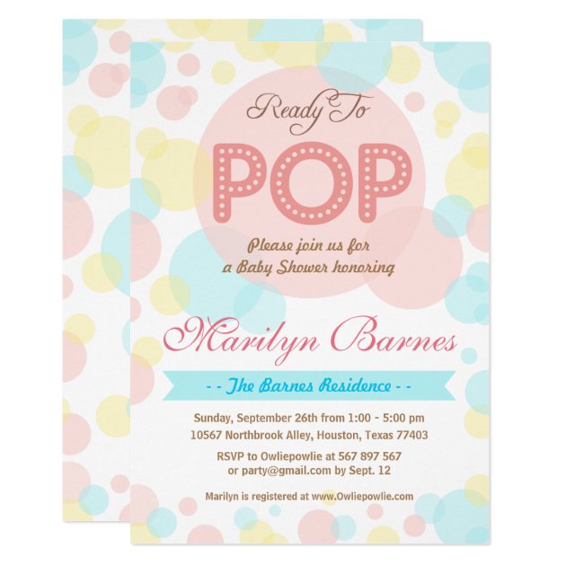 Ready To Pop Baby Shower Party Invitation