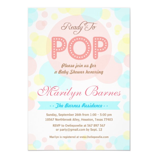 Ready To Pop Baby Shower Party Invitation