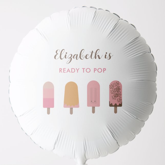 Ready to Pop Baby Shower Personalized Popsicle Balloon (Front)
