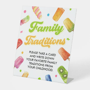 Ready to Pop Baby Shower Popscle Family Traditions Pedestal Sign