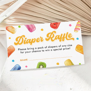 Ready to Pop Baby Shower Popsicle Diaper Raffle Enclosure Card