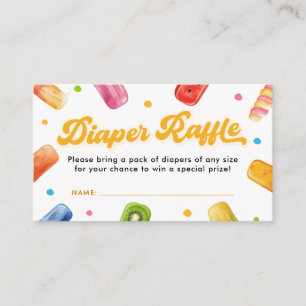 Ready to Pop Baby Shower Popsicle Diaper Raffle Enclosure Card