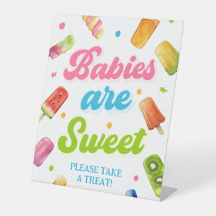 Ready to Pop Baby Shower Popsicle Favor Pedestal Sign