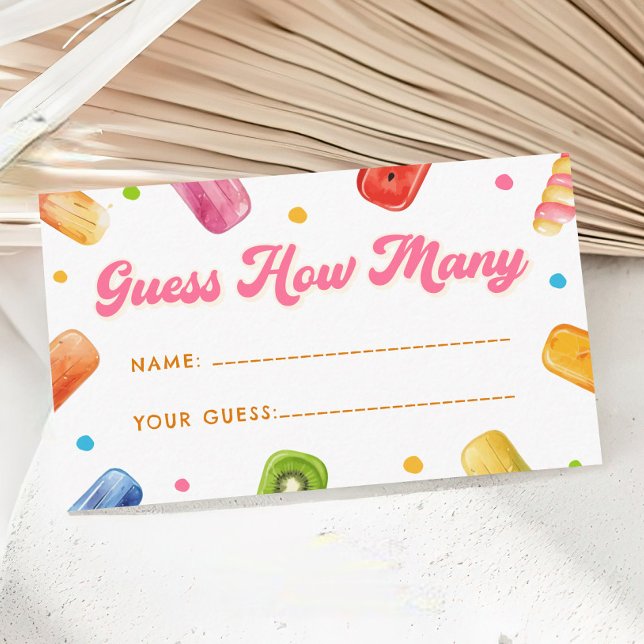 Ready to Pop Baby Shower Popsicle Guess How Many  Enclosure Card (Creator Uploaded)