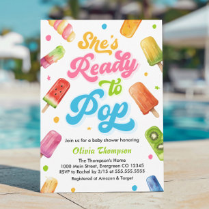 Ready to Pop Baby Shower Popsicle Invitation