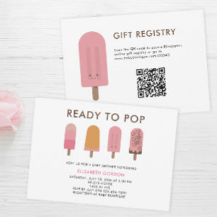 Ready to Pop Baby Shower QR Code Registry Popsicle Invitation