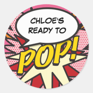 Ready to POP! Baby Shower Sprinkle Classic Round Sticker