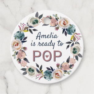 Ready to Pop Baby Shower Sprinkle Popcorn Bubbly Favor Tags