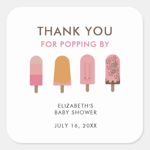 Ready to Pop Baby Shower Thank you  Square Sticker