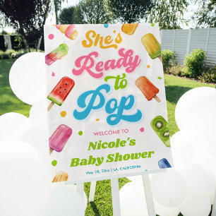 Ready to Pop Baby Shower Welcome Acrylic Sign