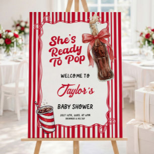Ready to Pop Baby Shower Welcome Sign 