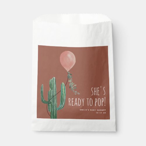 Ready to Pop Balloon Cactus Pink Terracotta Baby  Favor Bag