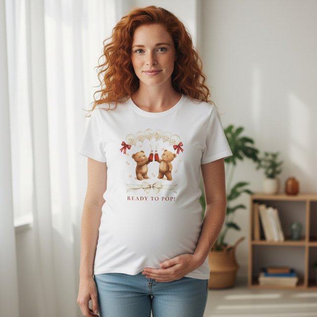Ready to Pop Bear Baby Shower T-Shirt (Creator Uploaded)