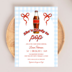 Ready To Pop Blue Boy Soda Baby Shower Invitation