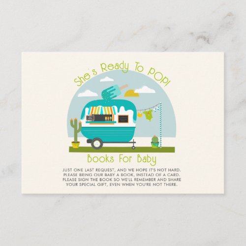 Ready To Pop Blue Ice Pop Baby Shower Book Request Enclosure Card
