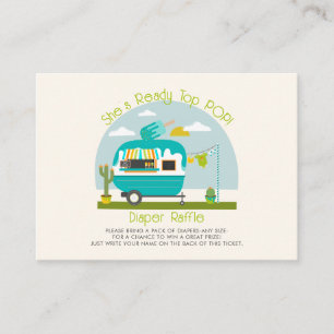 Ready To Pop Blue Ice Pop Shower Diaper Raffle Enclosure Card