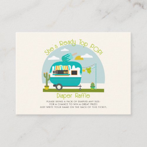 Ready To Pop Blue Ice Pop Shower Diaper Raffle Enclosure Card