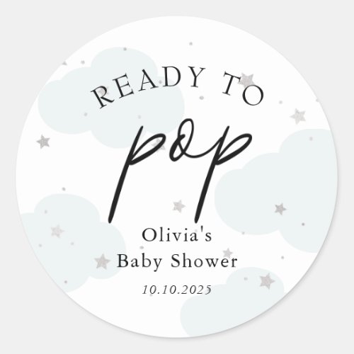 Ready to POP Blue Moon and Silver Stars  Favor Tag