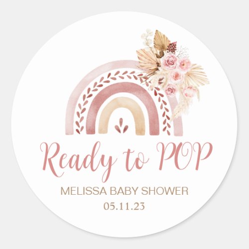 Ready to POP Boho Rainbow Baby Shower Favor Tag