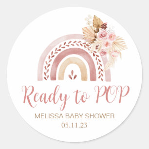 Ready to POP Boho Rainbow Baby Shower Favor Tag