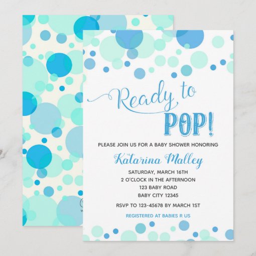 Ready to Pop! Boy Baby Shower Invitation | Zazzle