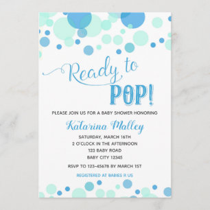 Ready to Pop! Boy Baby Shower Invitation
