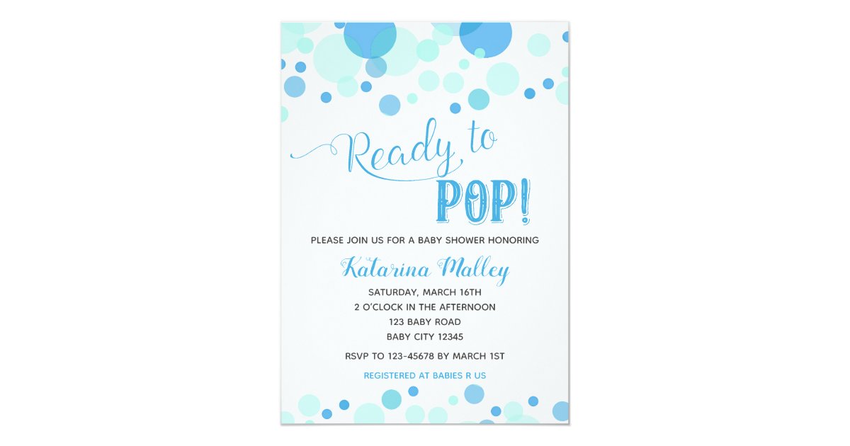 Ready to Pop! Boy Baby Shower Invitation | Zazzle.com