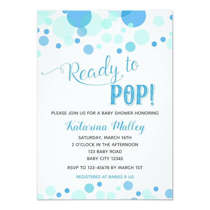 Ready to Pop! Boy Baby Shower Invitation | Zazzle.com