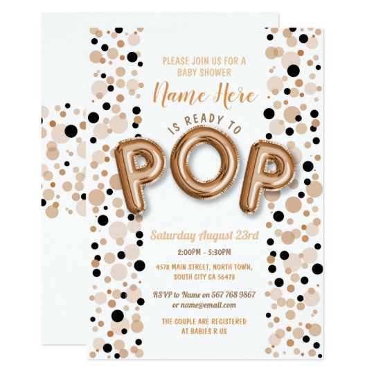 Ready to POP Boy Baby Shower Rose Gold Elegant Invitation | Zazzle.com