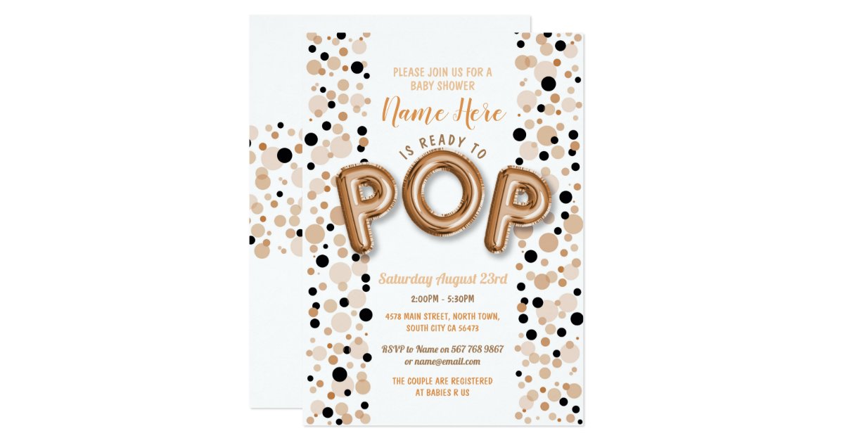 Ready to POP Boy Baby Shower Rose Gold Elegant Invitation | Zazzle.com