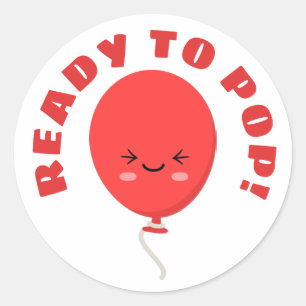 Ready to pop button classic round sticker