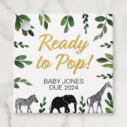 Ready to Pop Champagne Baby Shower Favor Tag
