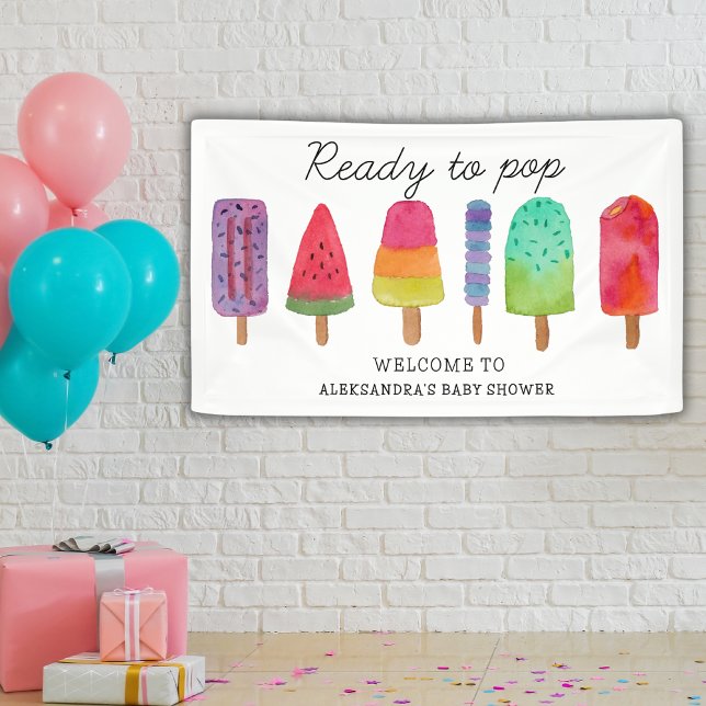 Ready To Pop Colorful Popsicle Baby Shower Banner (Creator Uploaded)