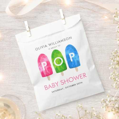 Ready to Pop colorful Popsicle Baby Shower Favor Bag